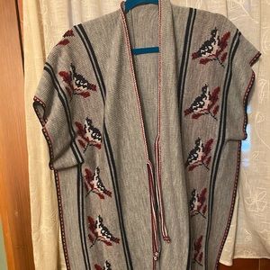 Vintage bird oversized sweater vest.